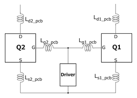 MOSFET（TPH1R306PL）应用电路的并联操作的器件和PCB印制线的寄生电感