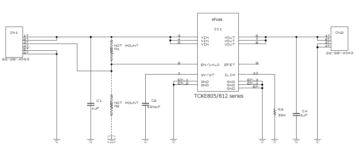eFuse IC TCKE805系列的应用电路